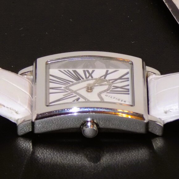 Tommy Hilfiger with Tag Watch 1780944 Heart, White Leather Band Logo Hand - Picture 10 of 10